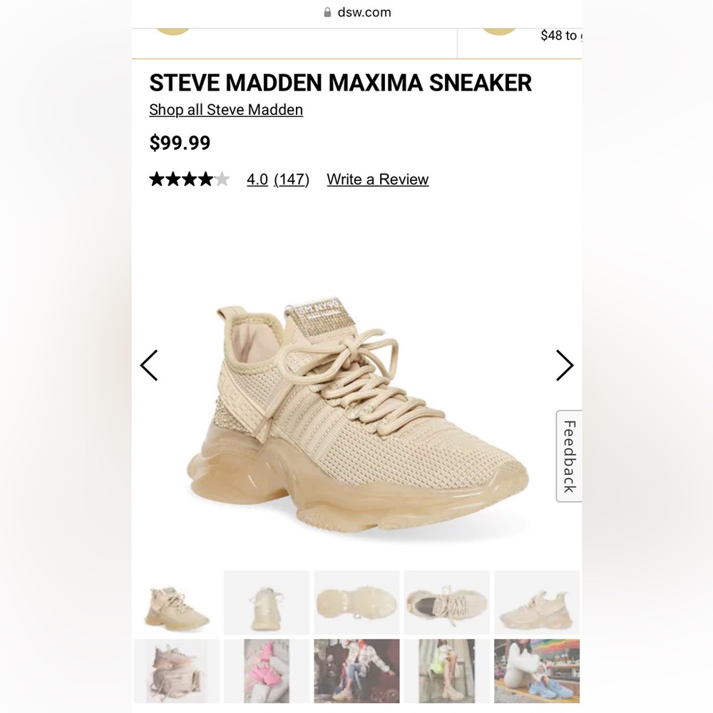 Steve Madden Maxima sneakers. Excellent like new condition. Worn only once.